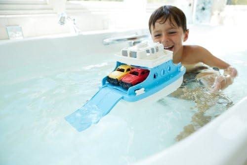 Green Toys Ferry Boat with Mini Cars Bathtub Toy, Blue/White, Standard - Image 5