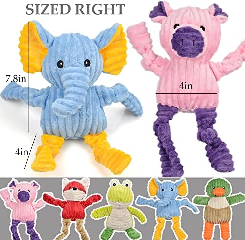 LECHONG 5 Pack Tough Dog Toys Stuffed Squeaky Dog Toys Assortment Plush Animal Dog Toy Value Bundle Puppy Pet Dog Toys for Small Medium Large Dogs - Image 2