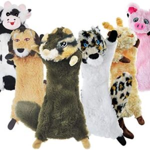 SHARLOVY Dog Squeaky Toys No Stuffing 6 Pack Dog Toys Crinkle Dog Toys for Small Dogs Durable Dog Chew Toys Plush Cute Animals Natural Puppy Toys for Teething Pet Toys Squeak