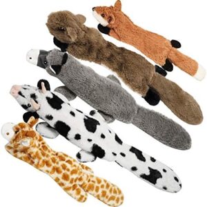 Nocciola 5 PCS Crinkle Dog Squeaky Toys, Durable Plush Dog Toys, No Stuffing Dog Toys for Small Medium Large Dogs, Stuffless Puppy Toys for Boredom and Stimulating